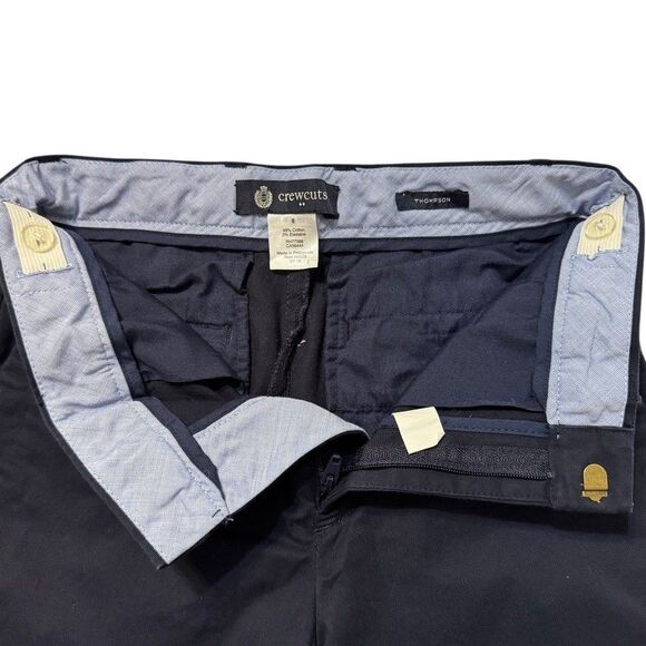 Crewcuts boys' size 8 solid blue navy slim adjustable waist chino pants zipper - Picture 6 of 8
